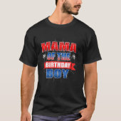 誕生日のママ男の子のコスチュームクモのWeb誕生会 Tシャツ (正面)