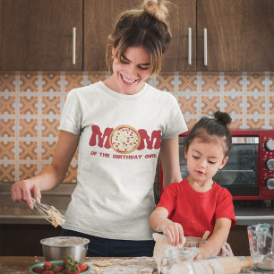 誕生日のママ男の子または女の子ピザ誕生日パーティー Tシャツ