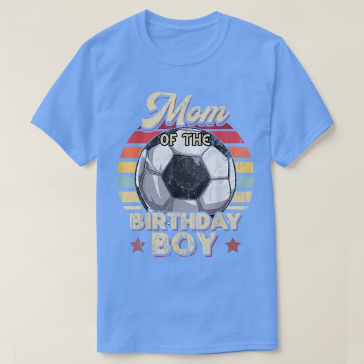 誕生日のママ男の子サッカー誕生日パーティリター Tシャツ (デザイン正面)