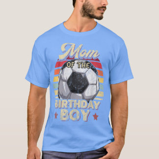 誕生日のママ男の子サッカー誕生日パーティリター Tシャツ