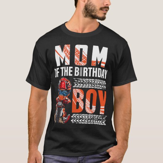 誕生日のママ男の子ダートバイクB-dayモトクロス Tシャツ (正面)