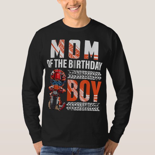 誕生日のママ男の子ダートバイクB-dayモトクロス Tシャツ (正面)