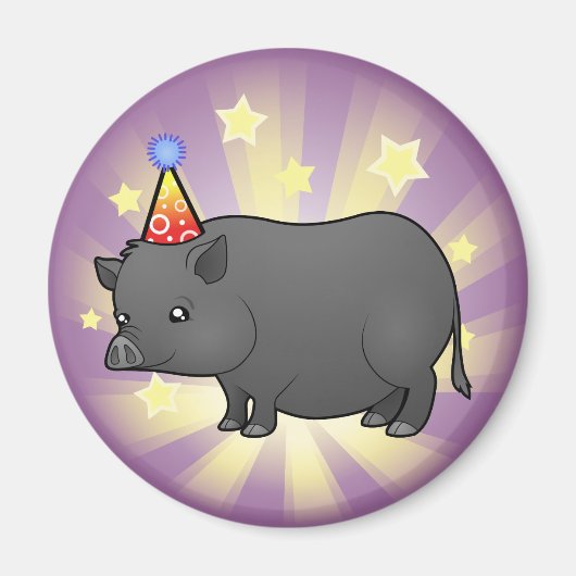 誕生日のミニブタ マグネット (正面)
