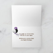 誕生日のメインのあらいぐま猫のユーモア カード (内部)