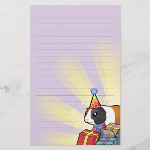 誕生日のモルモット(滑らかな毛) 便箋