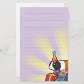 誕生日のモルモット(滑らかな毛) 便箋 (正面/裏面)