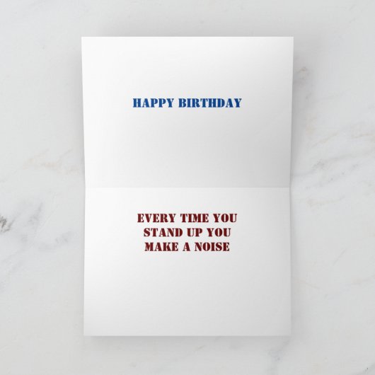 **誕生日のユーモア、おっさんの誕生日用** カード (内部)