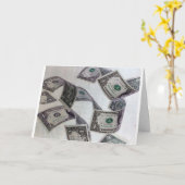 **誕生日のユーモア**-MONEYが財布から抜け出す カード (黄色い花)