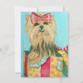 誕生日のヨークシャーテリア カード (正面)