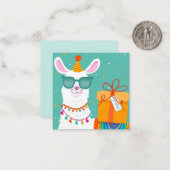 誕生日のラマ ノートカード (正面/裏面インサイチュ)