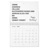 誕生日のリマインダーが母の大家族の緑おもしろいに カレンダー (1月 2026)