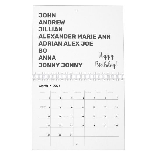 誕生日のリマインダーが母の大家族の緑おもしろいに カレンダー (3月 2026)