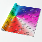 誕生日のレインボースペクトル上の石鹸の泡 ラッピングペーパー (アンロールド)