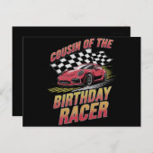誕生日のレーサーのいとこ レース ファミリー パーティ ポストカード (正面/裏面)