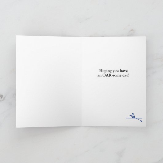 誕生日のロウイングの乗組員のpersonalizableスポーツ カード (内部)