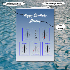 誕生日のロウイングの乗組員のpersonalizableスポーツ カード