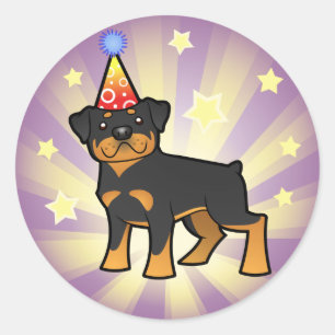 誕生日のロットワイラー ラウンドシール