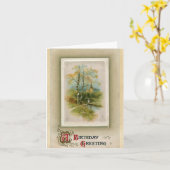 誕生日のヴィンテージ牧歌的デザイン カード (黄色い花)