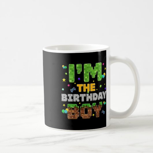 誕生日の主人公ピクセルゲーマーパーティーマッチングFa コーヒーマグカップ (右)