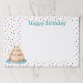 誕生日の使い捨てランチョンマット、教室またはオフィス ペーパーパッド (正面)