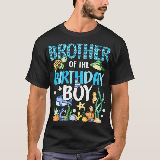 誕生日の兄弟海魚海動物 Tシャツ (正面)