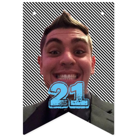 誕生日の写真および年齢 バンティングフラッグ (第2の旗)