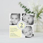 誕生日の写真の正方形 招待状 (スタンド正面)