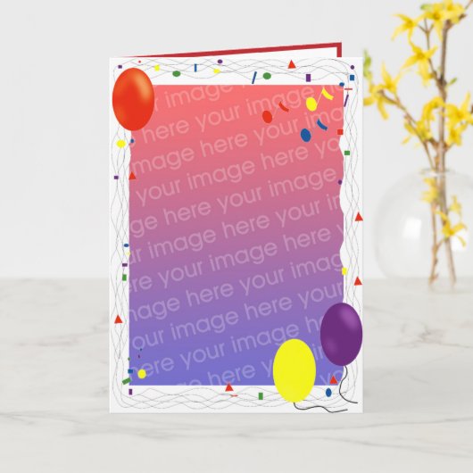 誕生日の写真カード カード (黄色い花)