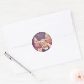 誕生日の写真ステッカーありがとう ラウンドシール (封筒)