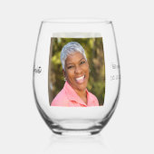 誕生日の写真名の年齢 ステムなしワイングラス (正面)