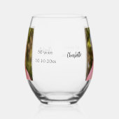 誕生日の写真名の年齢 ステムなしワイングラス (左)