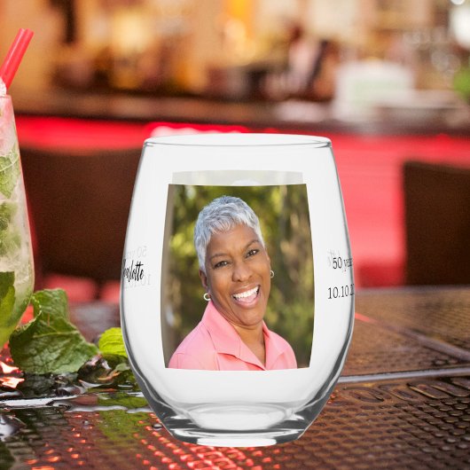 誕生日の写真名の年齢 ステムなしワイングラス