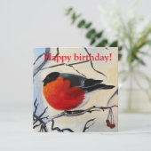 誕生日の冬の鳥カード (スタンド正面)