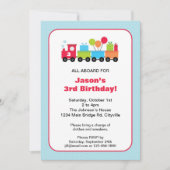 誕生日の列車の招待状 招待状 (正面)