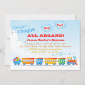 誕生日の列車の2歳児の招待状 招待状 (正面)