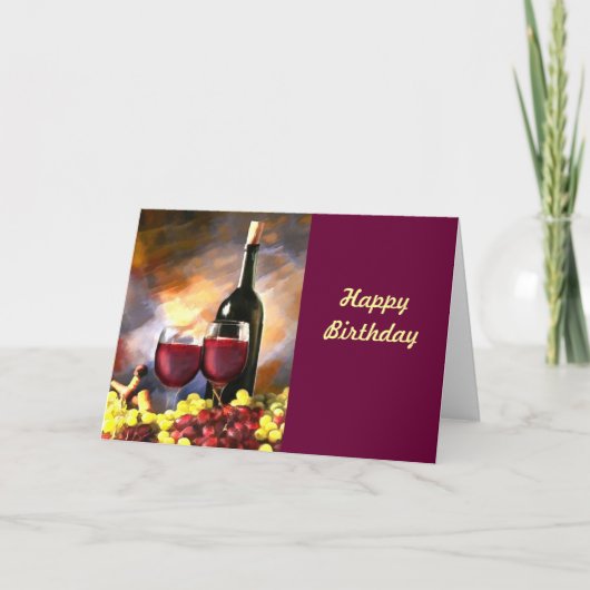 誕生日の前後のワイン カード (正面)