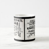 誕生日の単語の雲のEtznabマヤのアステカなTecpatlのマグ コーヒーマグカップ (中央)