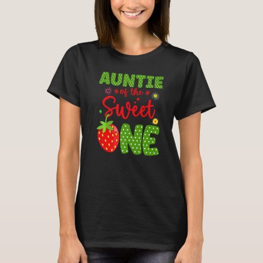 誕生日の叔母One Strawberry 1番目の果物B Tシャツ (正面)