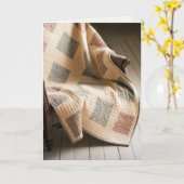 誕生日の古いキルトが肘掛け椅子に カード (黄色い花)