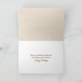 誕生日の古い木製のボートの上にビーチ カード (内部)