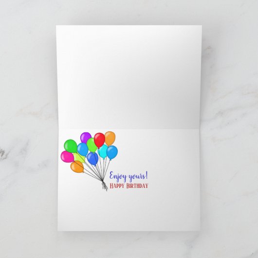 誕生日の古い織り目加工のペンキの抽象芸術 カード (内部)