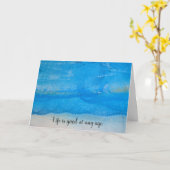 誕生日の古い織り目加工のペンキの抽象芸術 カード (黄色い花)