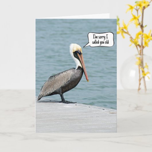 誕生日の古風を撮るペリカン カード (黄色い花)