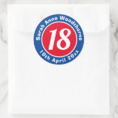 誕生日の名前、年齢、日付 ラウンドシール (バッグ)