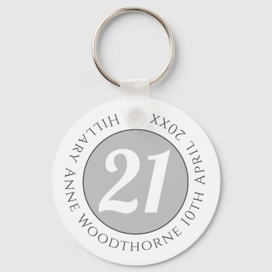 誕生日の名称、年齢、日付 キーホルダー (正面)