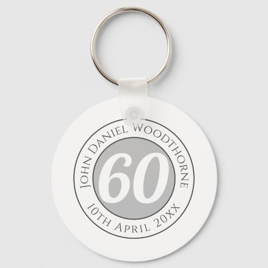 誕生日の名称、年齢、日付 キーホルダー (正面)