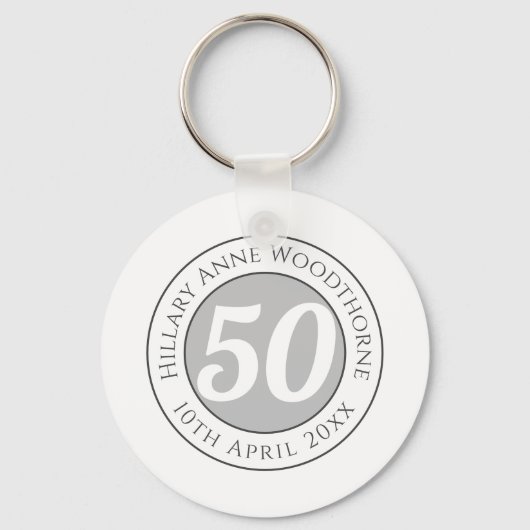 誕生日の名称、年齢、日付 キーホルダー (正面)