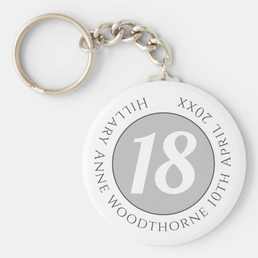 誕生日の名称、年齢、日付 キーホルダー (正面)