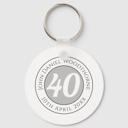 誕生日の名称、年齢、日付 キーホルダー (正面)