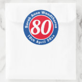 誕生日の名称、年齢、日付 ラウンドシール (バッグ)